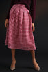 Textured Plaid Midi Skirt
